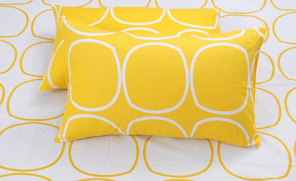 Microfibre Bedsheet Set | Double Bed Yellow with 2 Pillow Covers