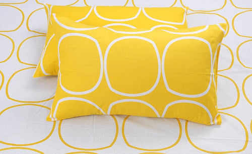 Microfibre Bedsheet Set | Double Bed Yellow with 2 Pillow Covers