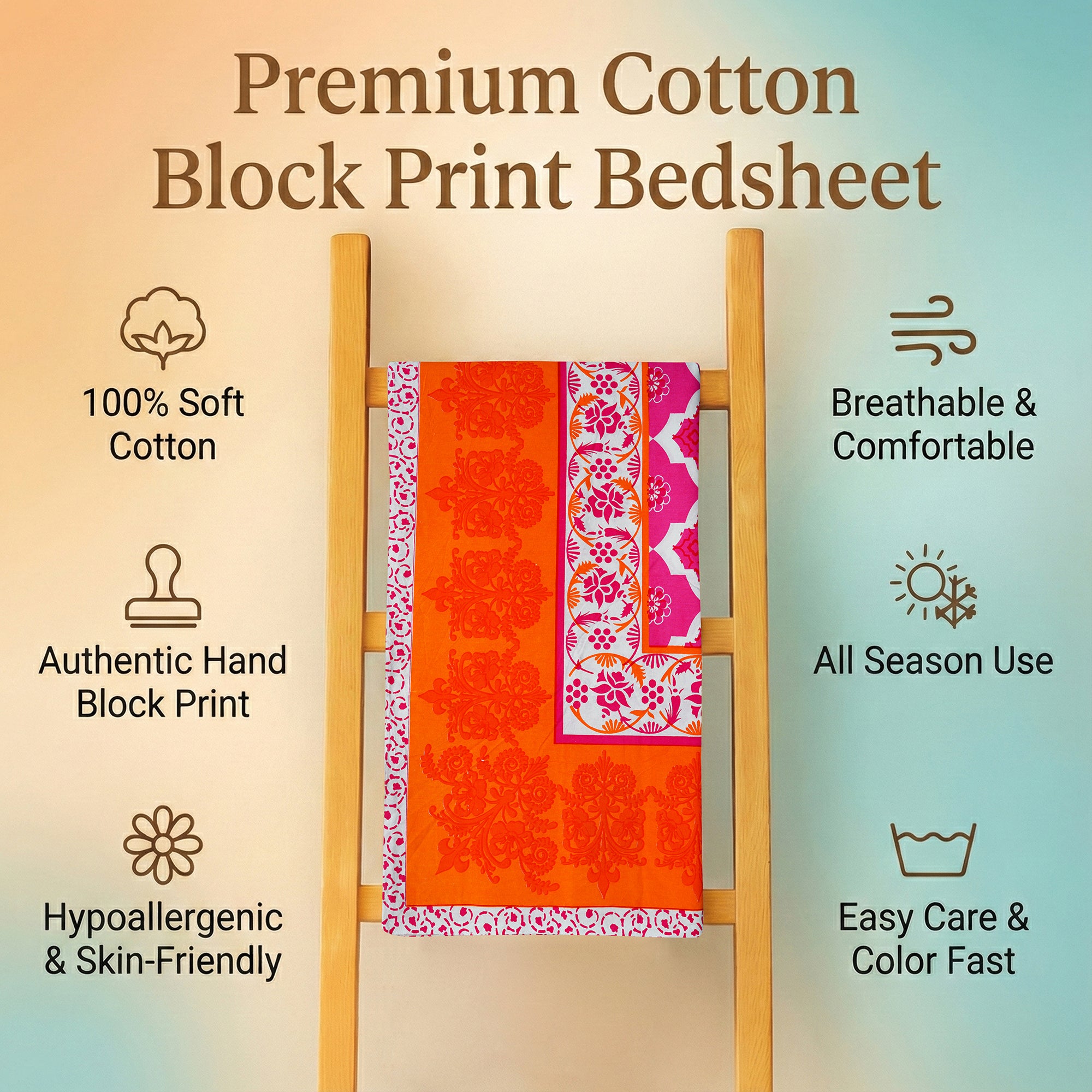PURE COTTON KING SIZE BEDSHEET