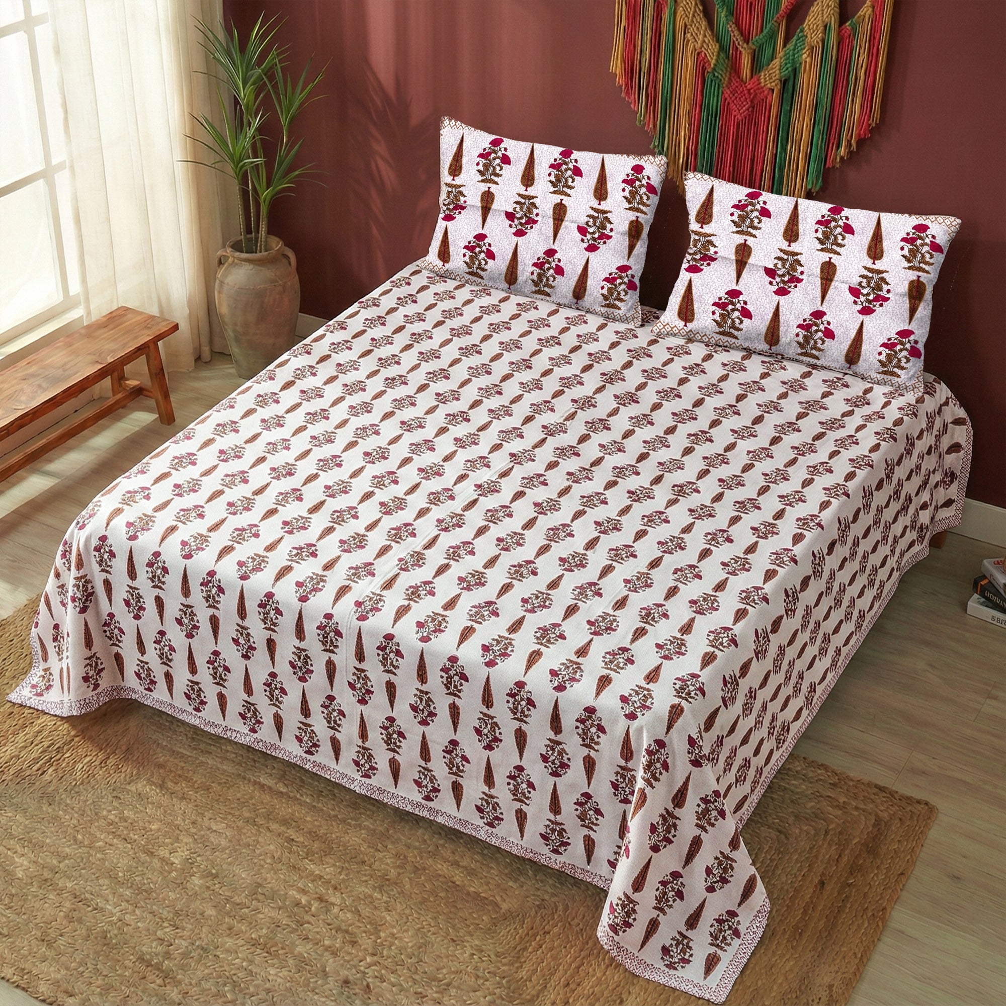 Pure Cotton Bedsheet | Double Size Red