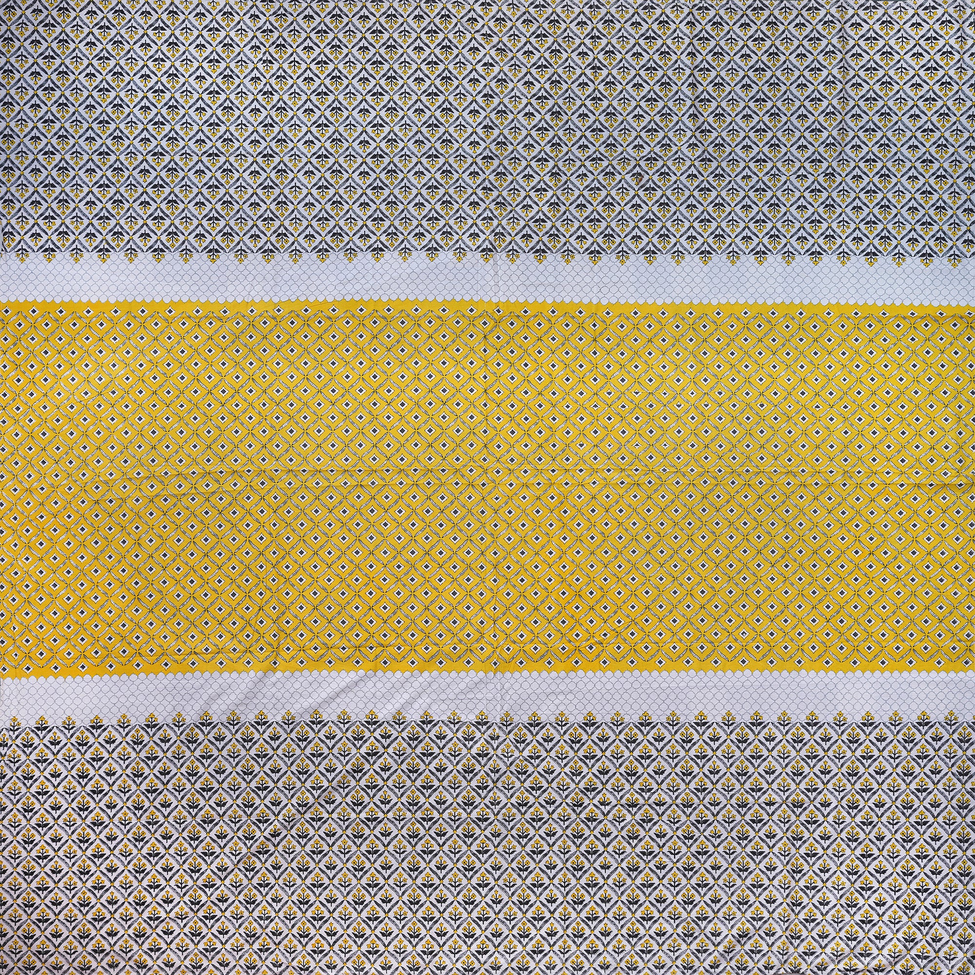 Pure Cotton Bedsheet | King Size Yellow