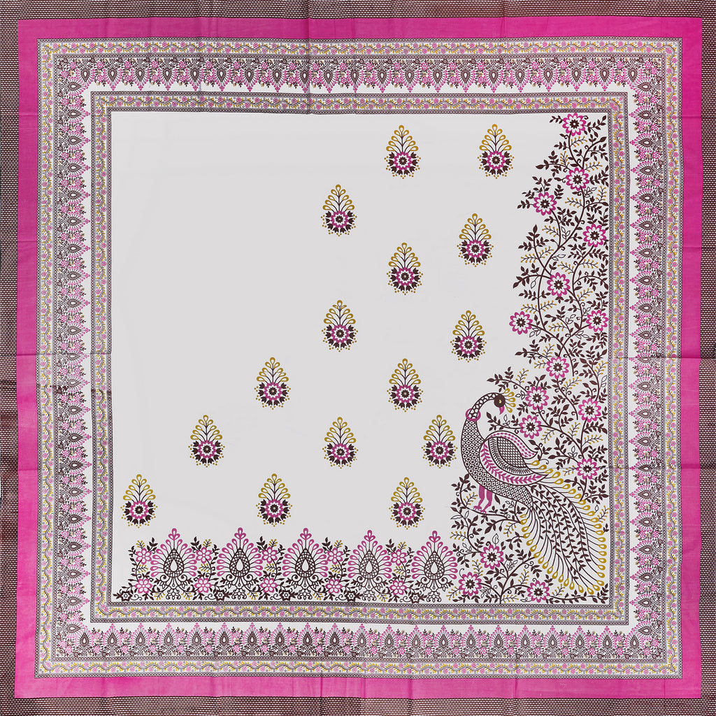 Pure Cotton Bedsheet | King Size Pink