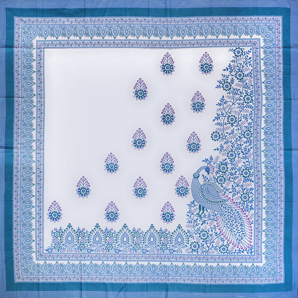 Pure Cotton Bedsheet | King Size Blue