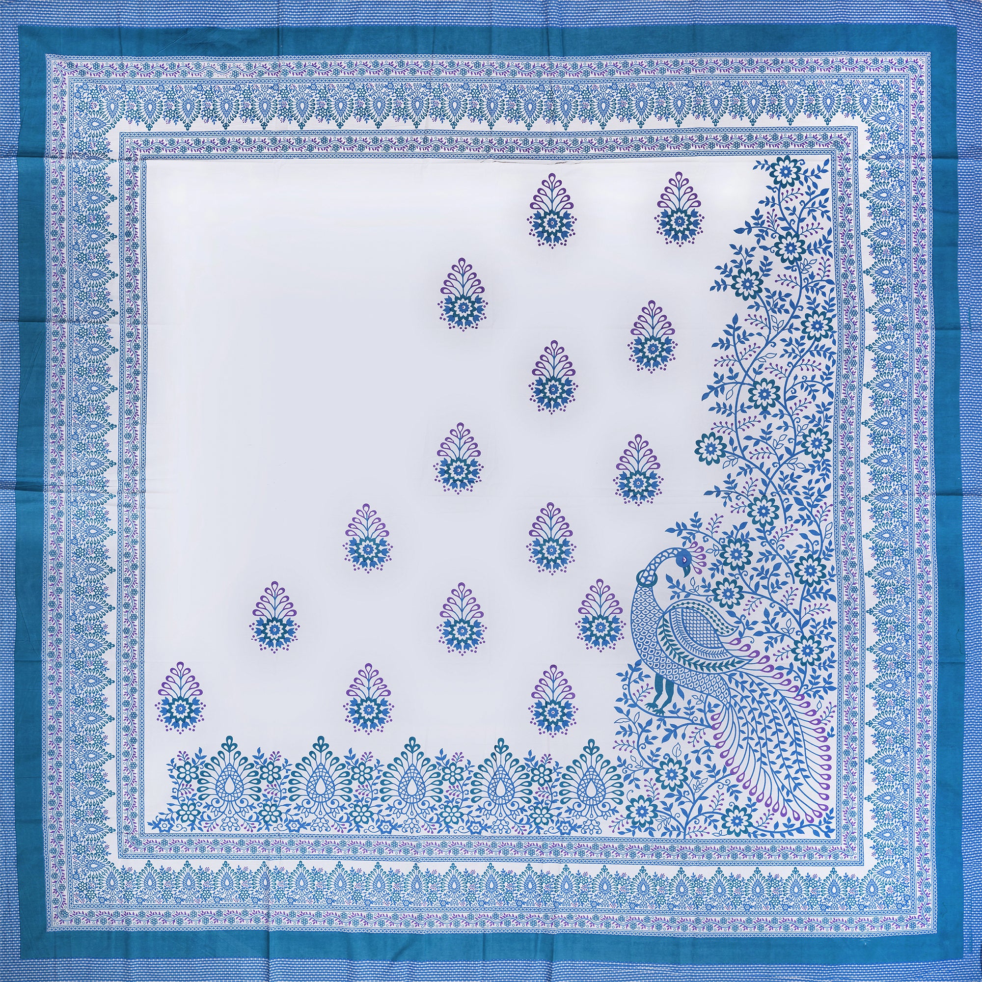 Pure Cotton Bedsheet | King Size Blue