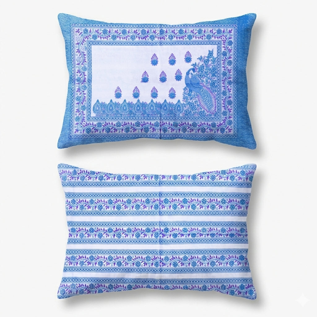 Pure Cotton Bedsheet | King Size Blue