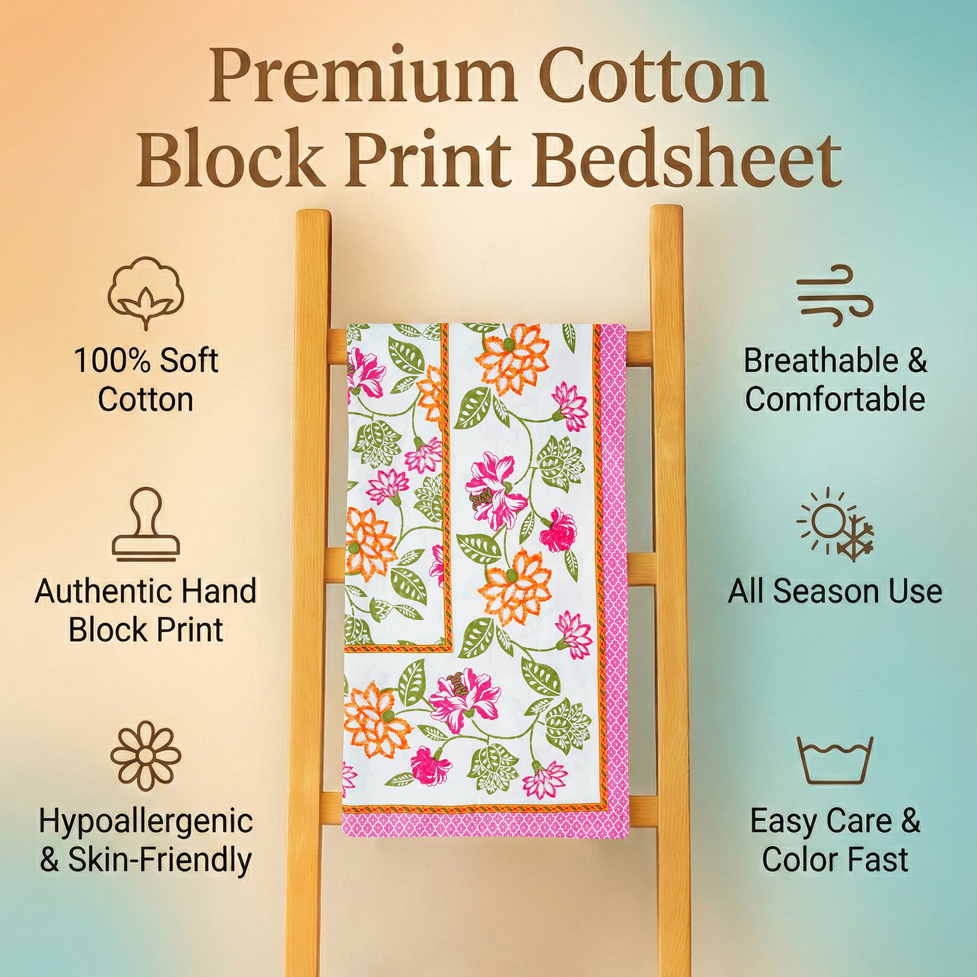 PURE COTTON KING SIZE BEDSHEET