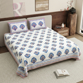 Pure Cotton Bedsheet | King Size Blue/Red