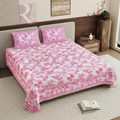 Pure Cotton Bedsheet | Double Size/ Queen Size /  Pink