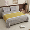 Pure Cotton Bedsheet | King Size Yellow