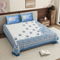 Pure Cotton Bedsheet | King Size Blue