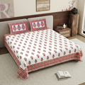 PURE COTTON HANDBLOCK KING SIZE BEDHEET